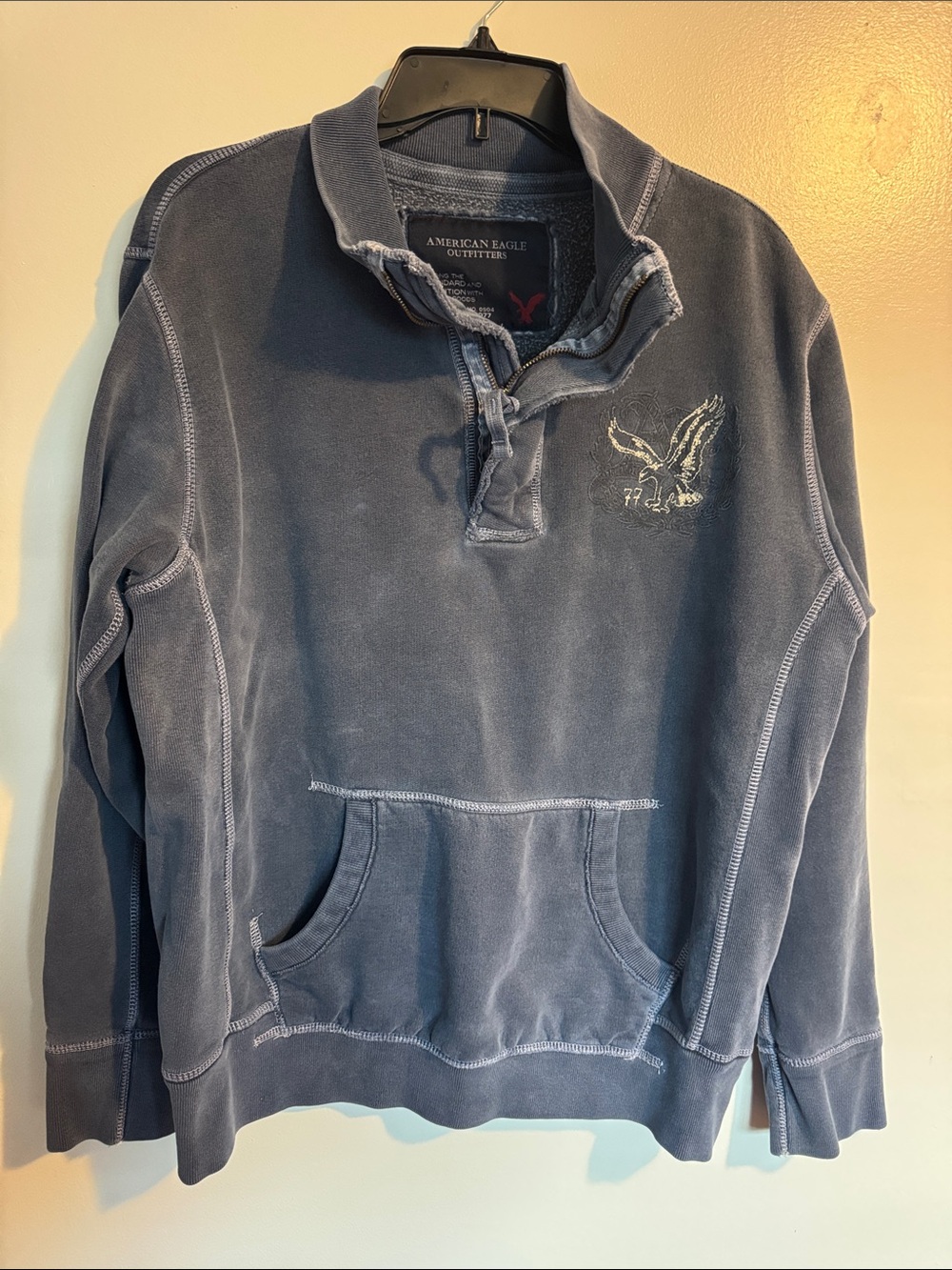 Vintage American Eagle Outfitters Faded Blue Crewneck Pullover Sweater